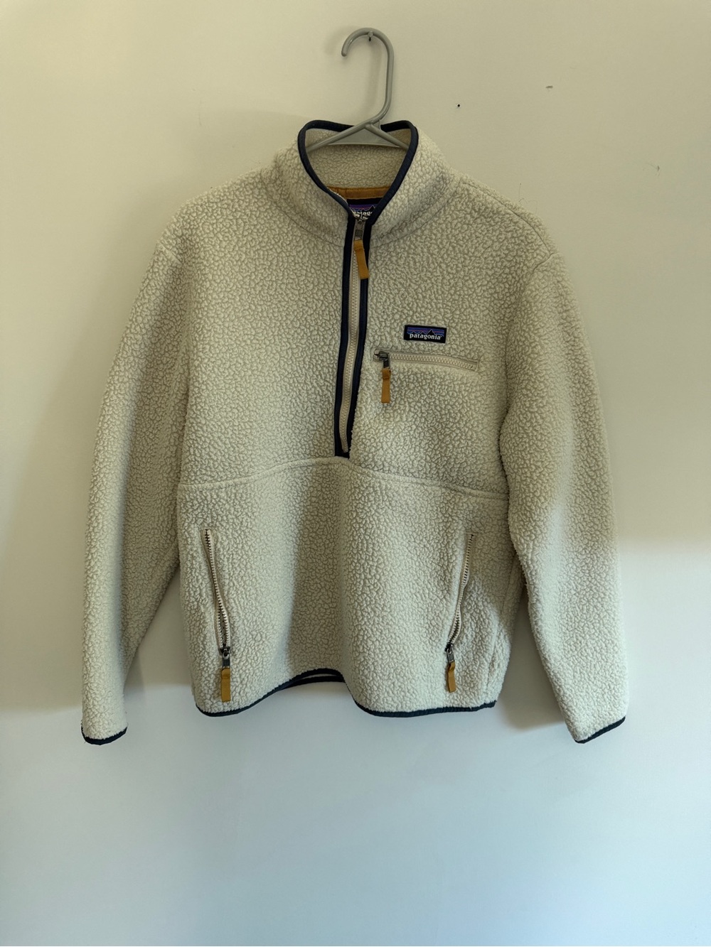 Patagonia Cream Sherpa Fleece Pullover Jacket